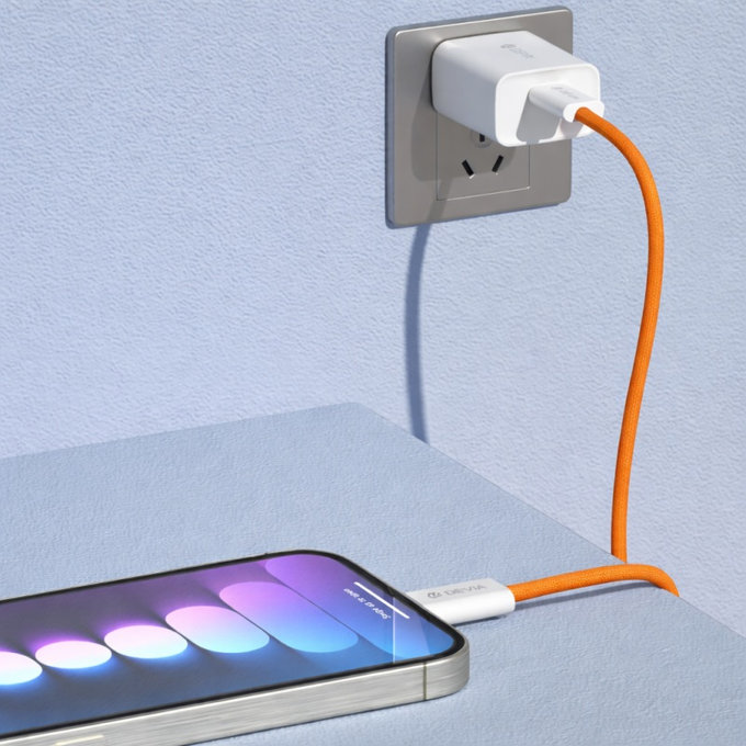 Καλώδιο USB-C / USB-C Smart, PD 60W, 1m, πορτοκαλί, Devia