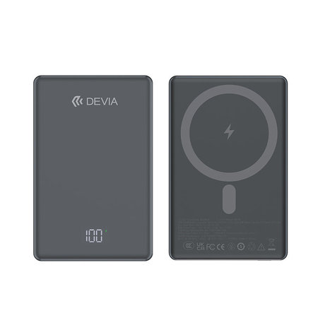 PowerBank MagSafe Extreme Speed Mini με οθόνη, PD 20W, 5000mAh, Space Grey, Devia