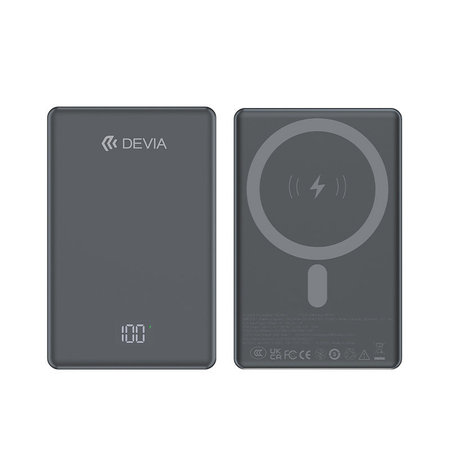 PowerBank MagSafe Extreme Speed Mini με οθόνη, PD 20W, 10000mAh, Space Grey, Devia