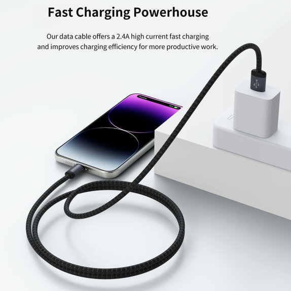 Καλώδιο Lightning / USB Gracious, 2,4A, 1m, μαύρο, Devia