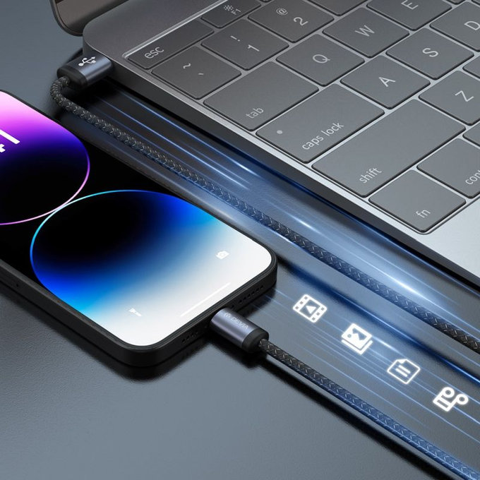 Καλώδιο Lightning / USB Gracious, 2,4A, 2m, μαύρο, Devia