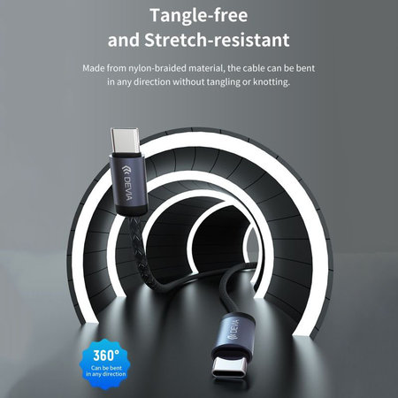 Καλώδιο USB-C / USB-C Gracious, PD 60W, 2m, μαύρο, Devia