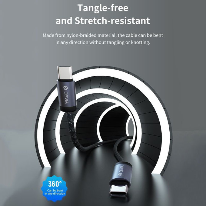 Καλώδιο USB-C / USB-C Gracious, PD 60W, 2m, μαύρο, Devia