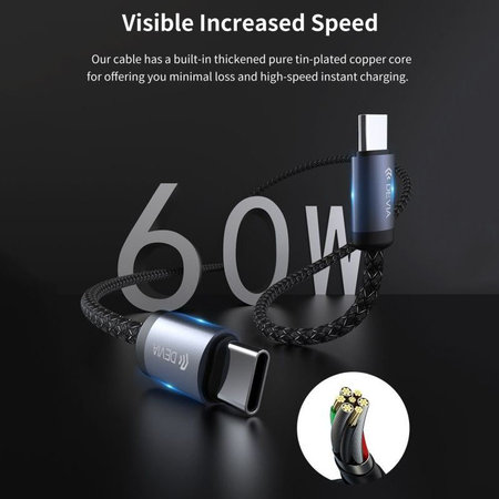 Καλώδιο USB-C / USB-C Gracious, PD 60W, 2m, μαύρο, Devia