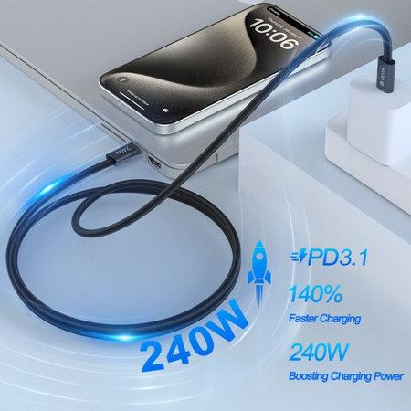 Καλώδιο USB-C / USB-C Extreme Speed, PD 240W, 2m, μαύρο, Devia