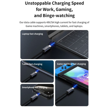 Καλώδιο USB-C / USB-C Extreme Speed, PD 240W, 2m, μαύρο, Devia