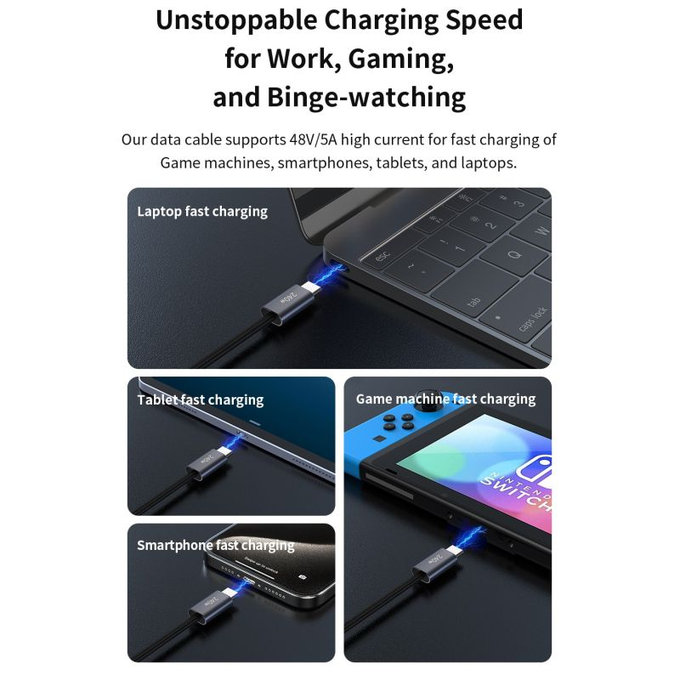 Καλώδιο USB-C / USB-C Extreme Speed, PD 240W, 2m, μαύρο, Devia