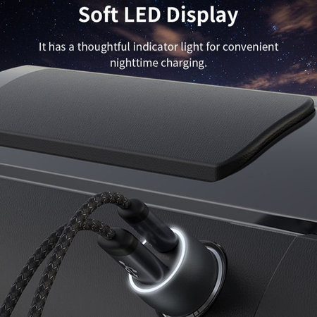 Φορτιστής αυτοκινήτου Extreme Speed USB-C + USB-A, PD 30W, QC 3.0 18W, γκρι, Devia