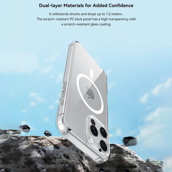 Θήκη Clear με MagSafe για iPhone 16 Pro, διάφανη, Devia