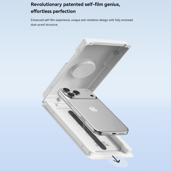 Tempered Glass FullCover με εφαρμοστή για iPhone 17 Pro Max, Devia