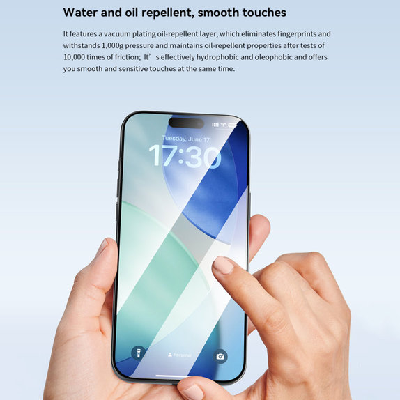 Tempered Glass FullCover με εφαρμοστή για iPhone 17 Pro Max, Devia