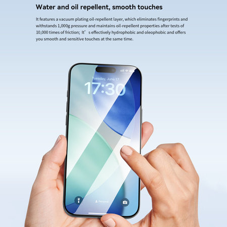 Tempered Glass FullCover με εφαρμοστή για iPhone 17 Pro Max, Devia