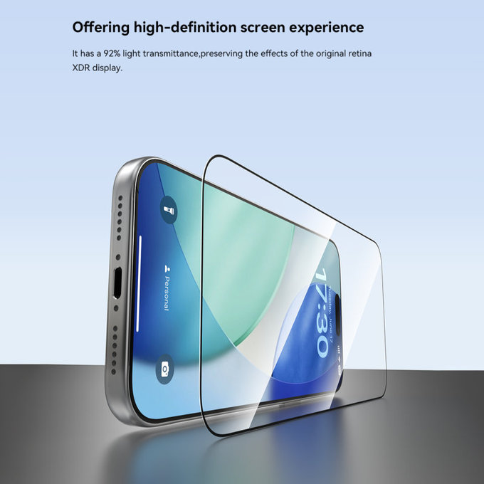 Tempered Glass FullCover με εφαρμοστή για iPhone 17 Pro Max, Devia