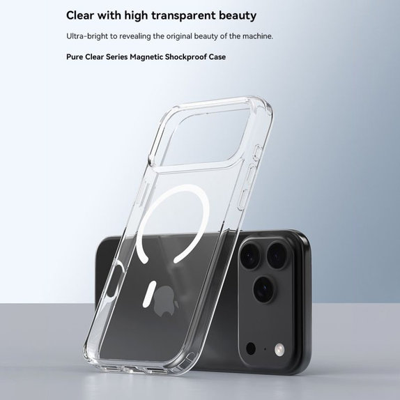Θήκη Clear με MagSafe για iPhone 17 Pro, διάφανη, Devia