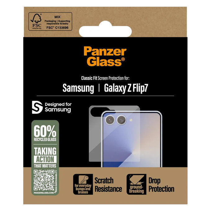 Σκληρυμένο γυαλί Classic Fit για Samsung Galaxy Z Flip7, Διάφανο, PanzerGlass