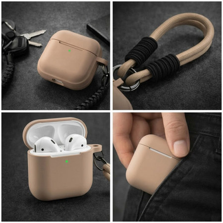 Θήκη Σιλικόνης για AirPods 1 και 2, Sand Beige