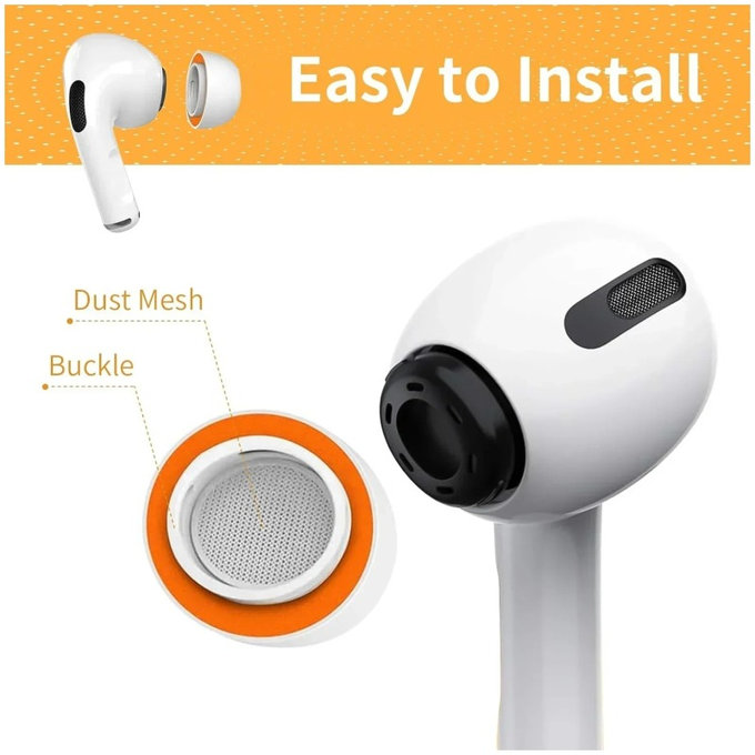 Ανταλλακτικά Σιλικόνης Ακροφύσια για AirPods Pro 3, Memory Foam, Σετ (L, M, S), Λευκό, White