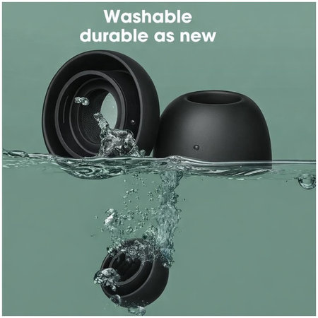 Ανταλλακτικά Σιλικόνης Ακροφύσια για Apple AirPods Pro και Pro 2, Σετ (L, M, S, XS), Μαύρο, Black