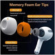 Ανταλλακτικά Σιλικόνης Ακροφύσια για AirPods Pro 3, Memory Foam, M, Λευκό, White