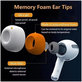 Ανταλλακτικά Σιλικόνης Ακροφύσια για AirPods Pro 3, Memory Foam, M, Λευκό, White