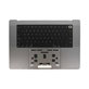 Άνω πλαίσιο πληκτρολογίου για MacBook Pro 16" A2780 (2023), με πληκτρολόγιο US και μπαταρία, Space Gray, 661-32189, Genuine Apple