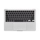 Άνω πλαίσιο πληκτρολογίου για MacBook Air 13", A3113 (2024), με πληκτρολόγιο US και μπαταρία, Silver, 661-40228, Genuine Apple
