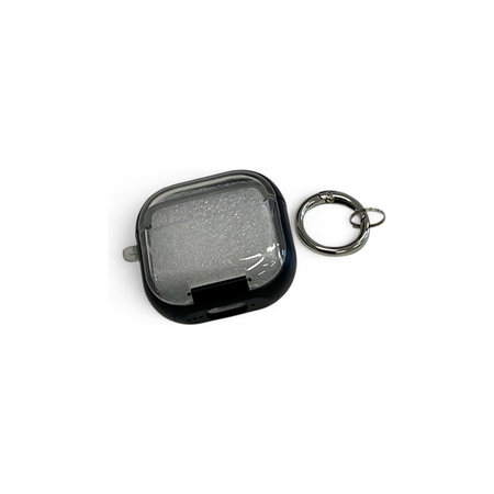 Θήκη Σιλικόνης με βάση τηλεφώνου και καραμπίνερ για AirPods 4, Μαύρο, Black