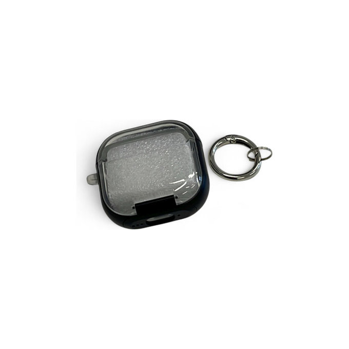 Θήκη Σιλικόνης με βάση τηλεφώνου και καραμπίνερ για AirPods 4, Μαύρο, Black