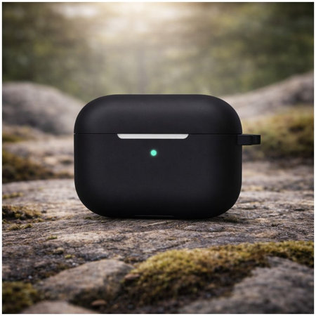 Θήκη Σιλικόνης για AirPods Pro, Διαφανές, Μαύρο, Black