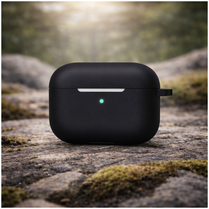 Θήκη Σιλικόνης για AirPods Pro, Διαφανές, Μαύρο, Black