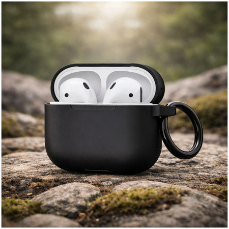 Θήκη Σιλικόνης για AirPods Pro 2, Διαφανές, Μαύρο, Black