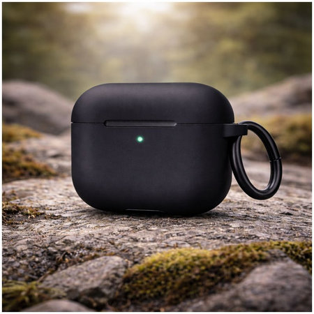 Θήκη Σιλικόνης για AirPods 4, Διαφανές, Μαύρο, Black