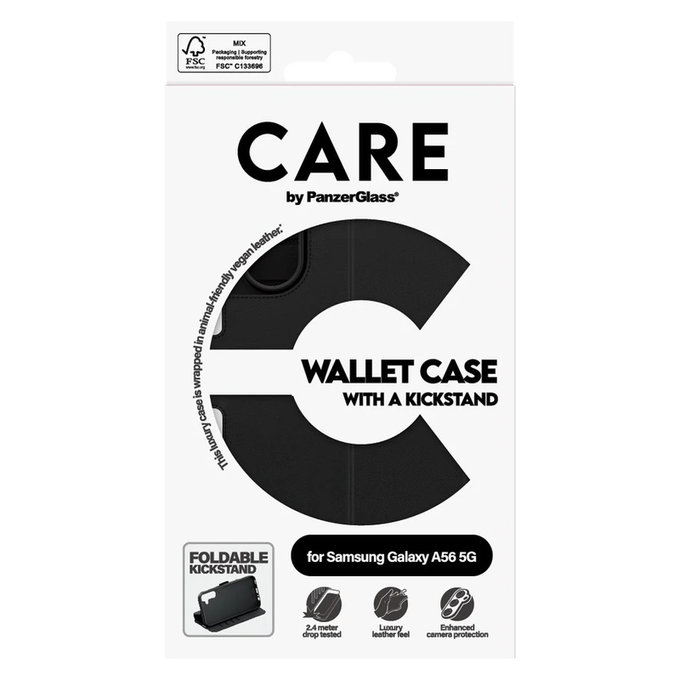 Θήκη Wallet Kickstand για Samsung Galaxy A56 5G, Μαύρο, PanzerGlass