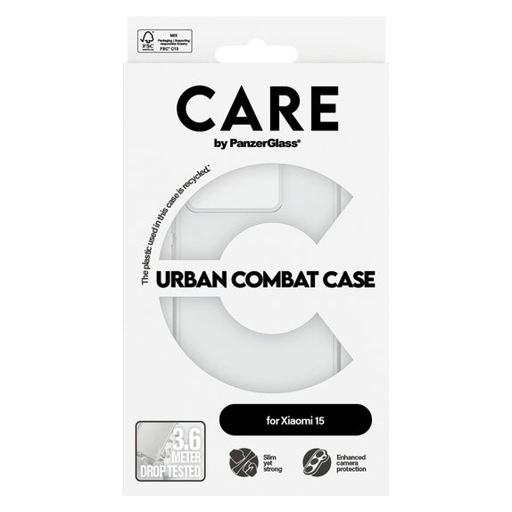 Θήκη Urban Combat για Xiaomi 15, Διάφανο, PanzerGlass