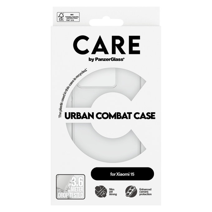 Θήκη Urban Combat για Xiaomi 15, Διάφανο, PanzerGlass