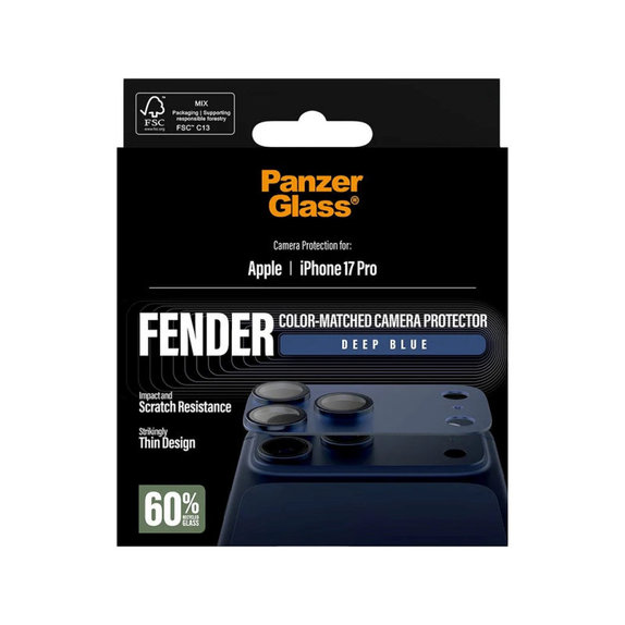 Προστατευτικό καλύμματος φακού Fender για iPhone 17 Pro, Μπλε, PanzerGlass
