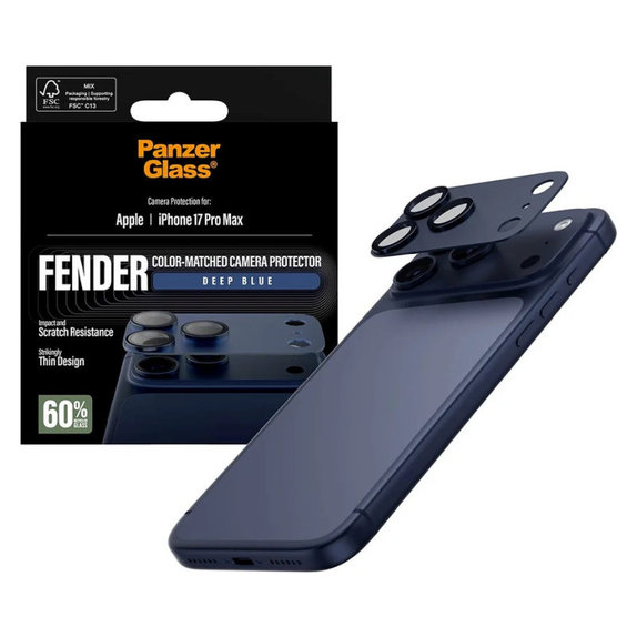 Προστατευτικό καλύμματος φακού Fender για iPhone 17 Pro Max, Μπλε, PanzerGlass