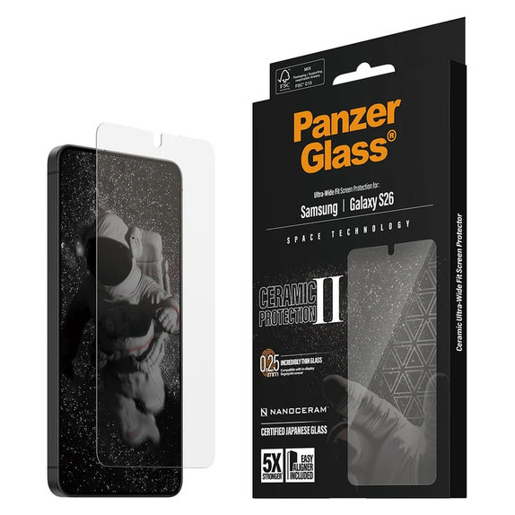 Σκληρυμένο γυαλί UWF Ceramic με εφαρμογέα για Samsung Galaxy S26, Διάφανο, PanzerGlass