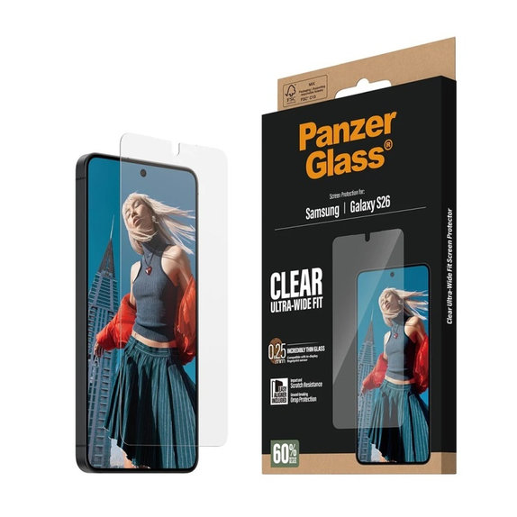 Σκληρυμένο γυαλί UWF με εφαρμογέα για Samsung Galaxy S26, διάφανο, clear, PanzerGlass
