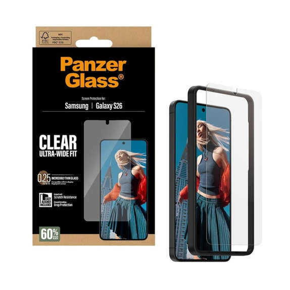Σκληρυμένο γυαλί UWF με εφαρμογέα για Samsung Galaxy S26, διάφανο, clear, PanzerGlass