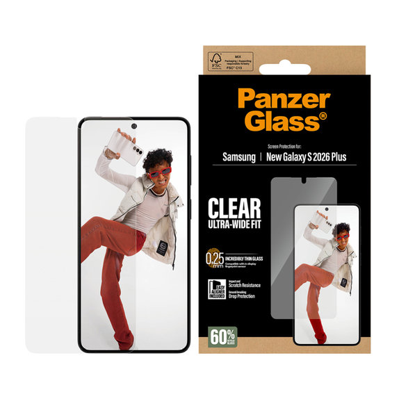 Σκληρυμένο γυαλί UWF με εφαρμογέα για Samsung Galaxy S26+, διάφανο, clear, PanzerGlass