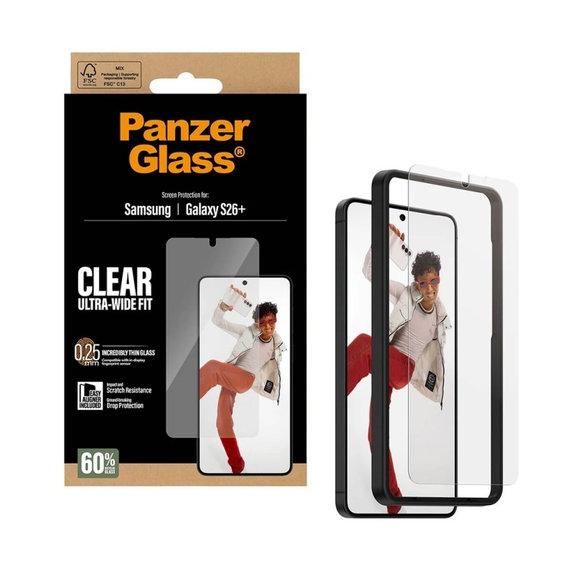 Σκληρυμένο γυαλί UWF με εφαρμογέα για Samsung Galaxy S26+, διάφανο, clear, PanzerGlass