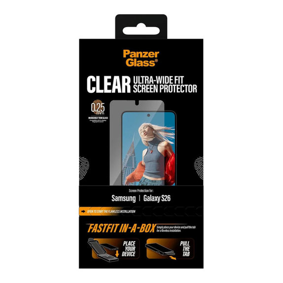 Σκληρυμένο γυαλί UWF με FASTFIT In-A-Box για Samsung S26, Διαφανές, PanzerGlass