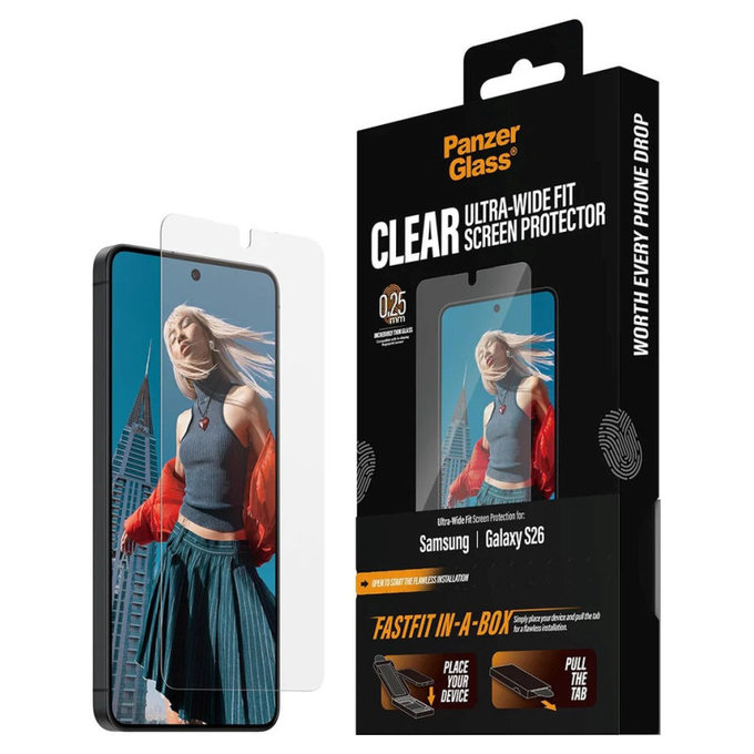 Σκληρυμένο γυαλί UWF με FASTFIT In-A-Box για Samsung S26, Διαφανές, PanzerGlass