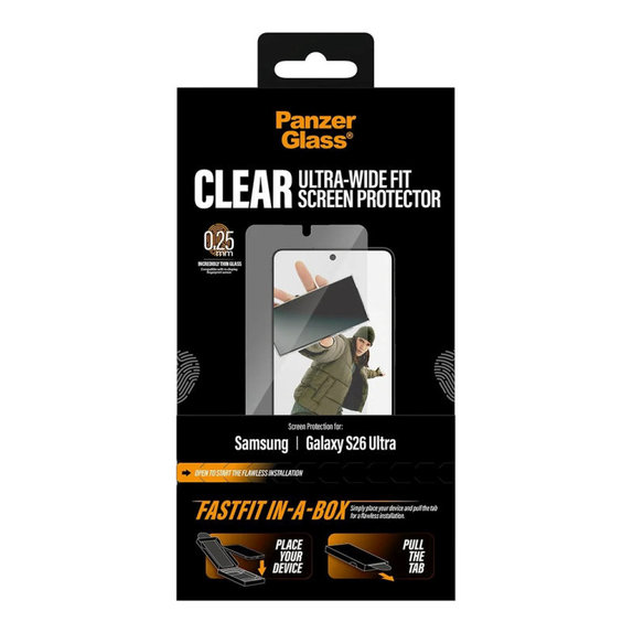 Σκληρυμένο γυαλί UWF με FASTFIT In-A-Box για Samsung S26 Ultra, Διάφανο, PanzerGlass