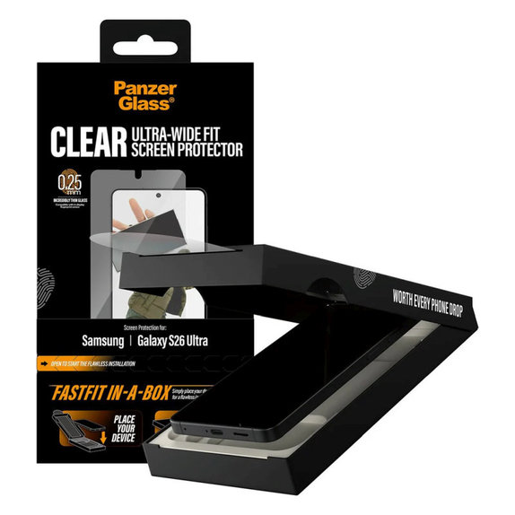 Σκληρυμένο γυαλί UWF με FASTFIT In-A-Box για Samsung S26 Ultra, Διάφανο, PanzerGlass