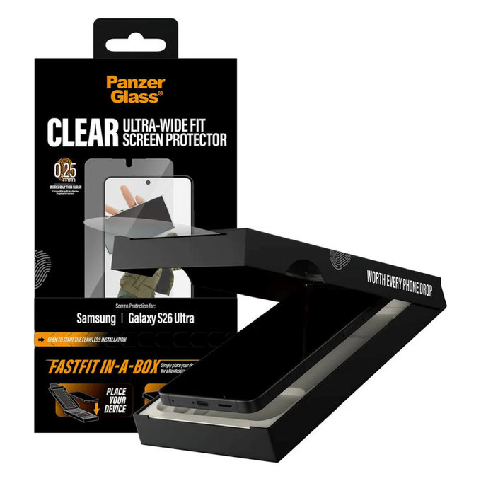 Σκληρυμένο γυαλί UWF με FASTFIT In-A-Box για Samsung S26 Ultra, Διάφανο, PanzerGlass