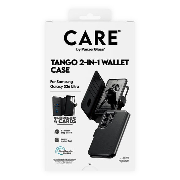 Θήκη Wallet Tango Two-In-One με QI για Samsung S26 Ultra, Μαύρο, CARE