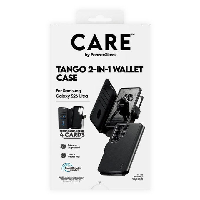 Θήκη Wallet Tango Two-In-One με QI για Samsung S26 Ultra, Μαύρο, CARE