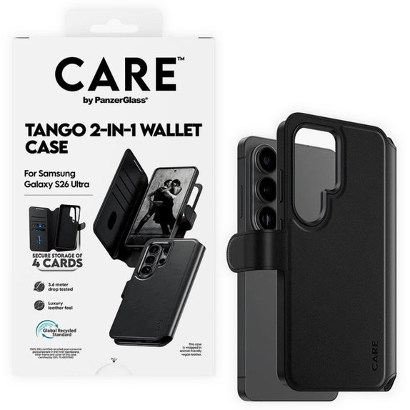 Θήκη Wallet Tango Two-In-One με QI για Samsung S26 Ultra, Μαύρο, CARE